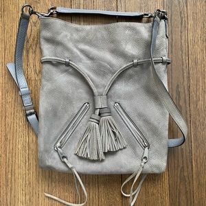 Rebecca Minkoff Gray Leather Drawstring Cross Body Bag